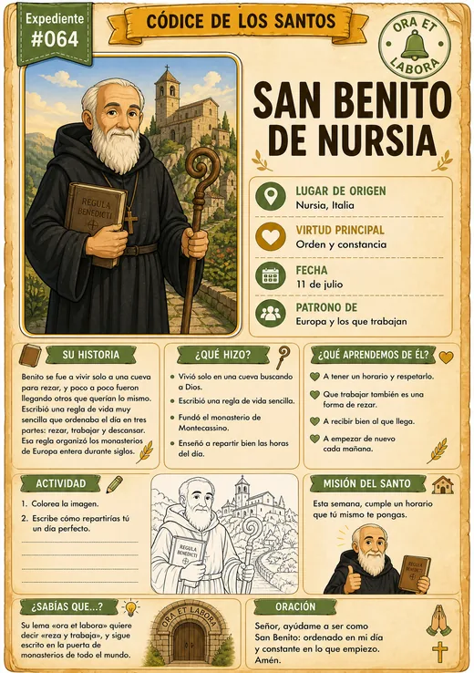 San Benito de Nursia · Ora et Labora